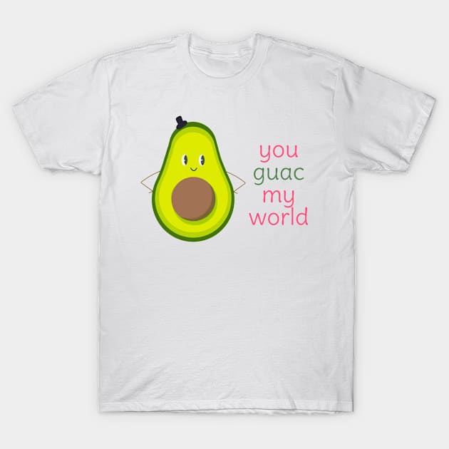 You Guac My World Cute Avocado Boy Couple Design 1 T-Shirt by hitoridraws